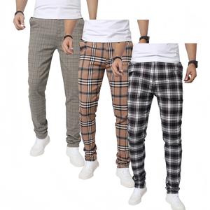 JUNBAOSS Men's Multi Pack Slim Fit Stretch Dress Pants Plaid Skinny Pants for Men, Straight Leg Fashion Comfort Flex Waist Pants, Mens Casual Business Golf Dress Chinos Pants summerwins