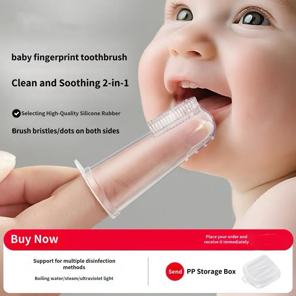 Baby Finger Toothbrush For Training Teething, Newborns Toddler Silicone Baby Toothbrush, Baby Oral Cleaner Massager, 4pcs