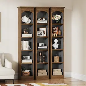 TRIBEWOOD 70.9-Inch Tall Narrow Bookcase, 5-Tier Cube Bookshelf with Storage, Modern Slim Corner Display Shelves for Home Office, Living Room