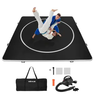 VEVOR 10x5 ft Wrestling Mat Inflatable, Martial Arts Thick Mat for Outdoor Indoor Home Gym Exercise, PVC Foldable Training Mats with 600W Air Pump, for Gymnastics Tatami Jiu Jitsu BJJ MMA Judo, GrayVEVOR Super Brand Day