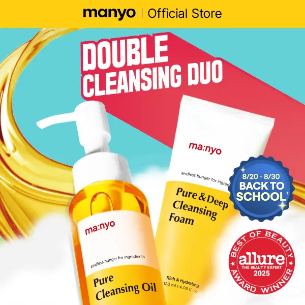 MANYO Best Double Cleansing Duo, Pure Cleansing Oil 4.73 fl oz (140ml), Pure & Deep Cleansing Foam 4.05 fl oz (120ml), Blackhead Remover, Korean Skin Care