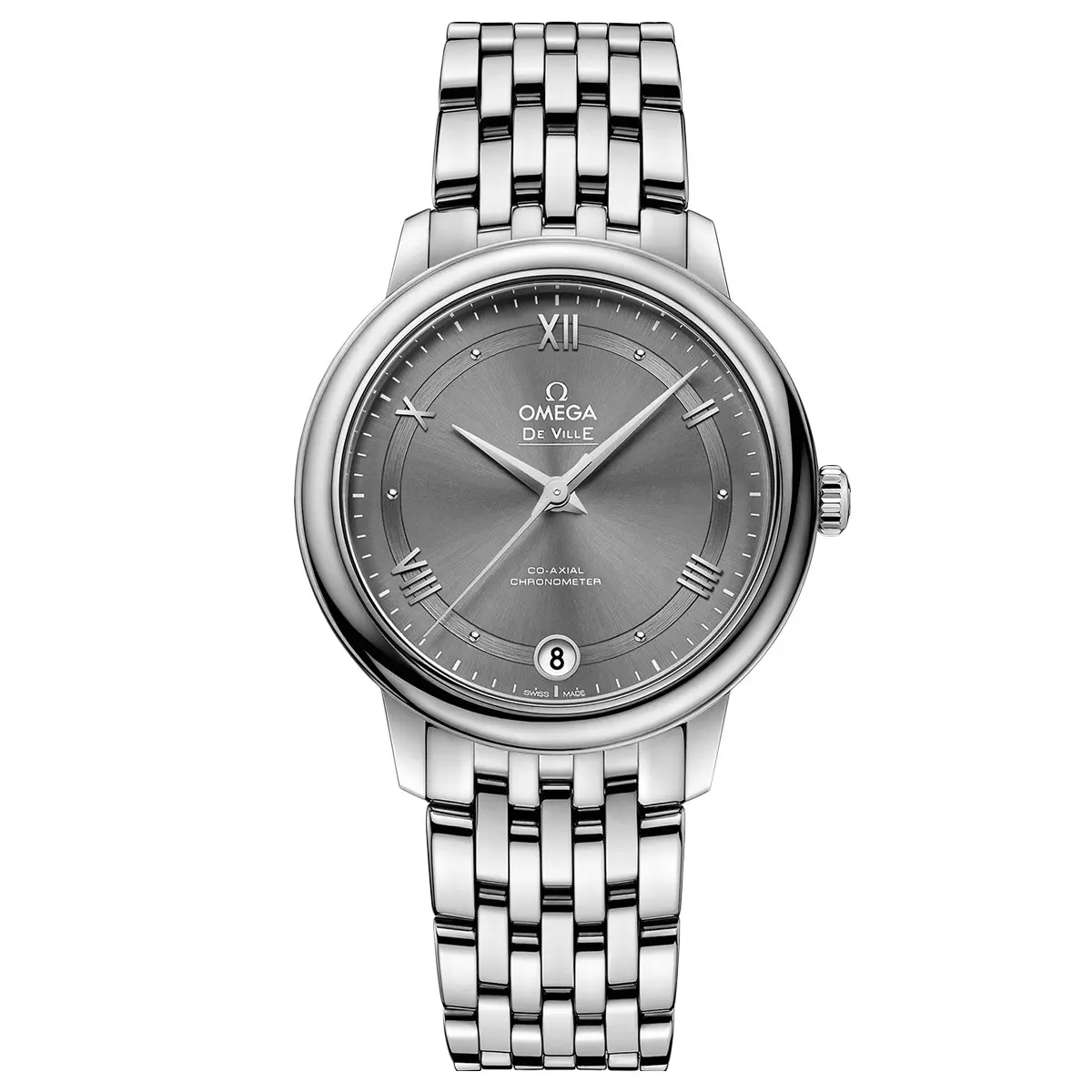 Omega De Ville Prestige 33mm Steel Automatic Watch Grey/Black Dial 424.10.33.20.06.001 WHT020226