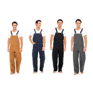 SKYLINEWEARS Men's Duck Bib and Brace Decorators Overalls Heavy Duty Work Dungarees Unlined Cotton Fabric