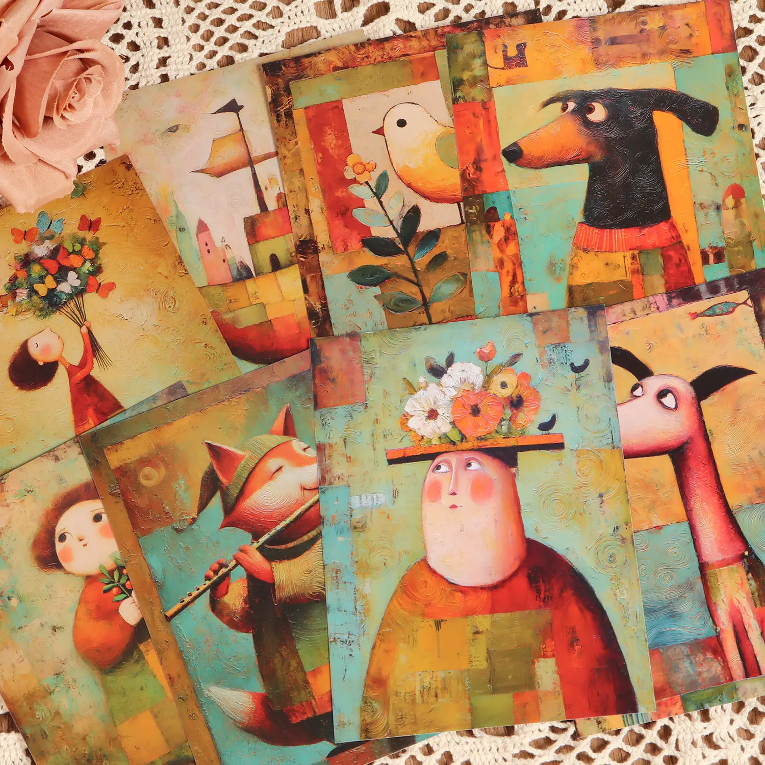 32sheets Fantasy Surreal DIY Decoupage Paper, Decorative Paper, Art Craft Paper, for Picture Frame Decoration, Scrapbooking Supplies, Scrapbook Materials, Collage Decoration, Journaling Supplies, Mini Gift Packaging, Craft Enthusiasts, Card Making