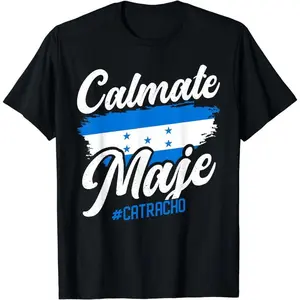 Cotton Short Sleeve Baleada Honduran Honduras Flag Catracho Calmate Maje T-Shirt for Men Women Streetwear Casual Graphic tees Black Top