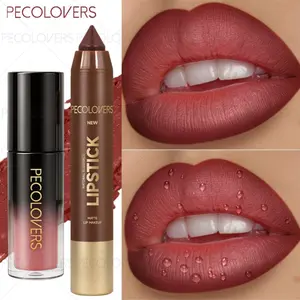 2pcs Velvet Matte Lip Duo - Lip Liner & Lipstick Set, Sweat-Proof Non-Sticky 24H Wear, Universal Light Shades for All Skin Types, Smooth Glide for Daily & Formal Events - Longwear Lip Makeup Gift Set Lip Product