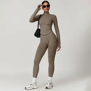 MASKERT Women's Seamless Tight Fitting Top & Pants Set High Elasticity for Running Sports Yoga Comfortable Skin Friendly