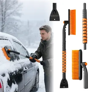 Scalable snow shovel, car snow shovel, with ice scraper and detachable snow brush, is a universal snow removal tool for winter