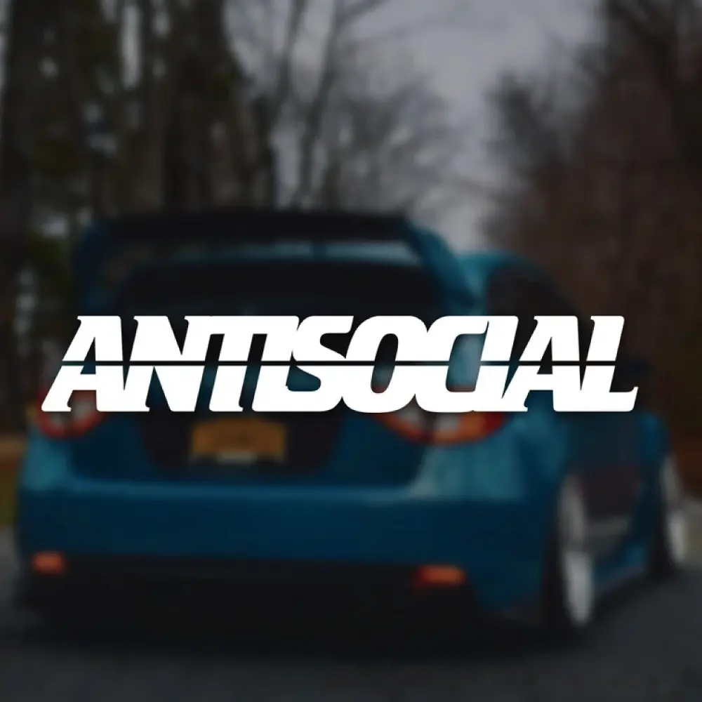 2026 New Antisocial Car Sticker Windshield Banner Night Run JDM Sport Competition Style Waterproof Sunscreen Decorative Vinyl Decals For your Cars