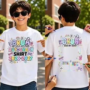 Colorful Last Day Autographs 2026 Shirt, Official Autograph Shirt, Last Day Of School Shirt, End Of School Shirt, Senior 2026 Shirt, Bruh We Out Shirt