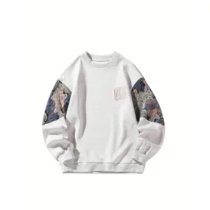 Elegant retro embroidered sweater ethnic style plus size hooded sweater round neck casual couple top men's underwearRAIMENTRY