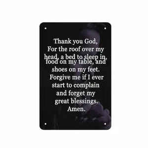 2D FLAT PRINTING Prayer Wall Decor Metal Tin Sign 8"x12" – Inspirational Thank You God Quote Sign for Home, Bedroom, Entryway, Christian Wall Art, Rustic Religious Blessing Plaque Support customization based on provided images