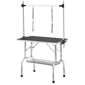 Professional Dog Pet Grooming Table Adjustable Heavy Duty Portable w/Arm & Noose & Mesh Tray
