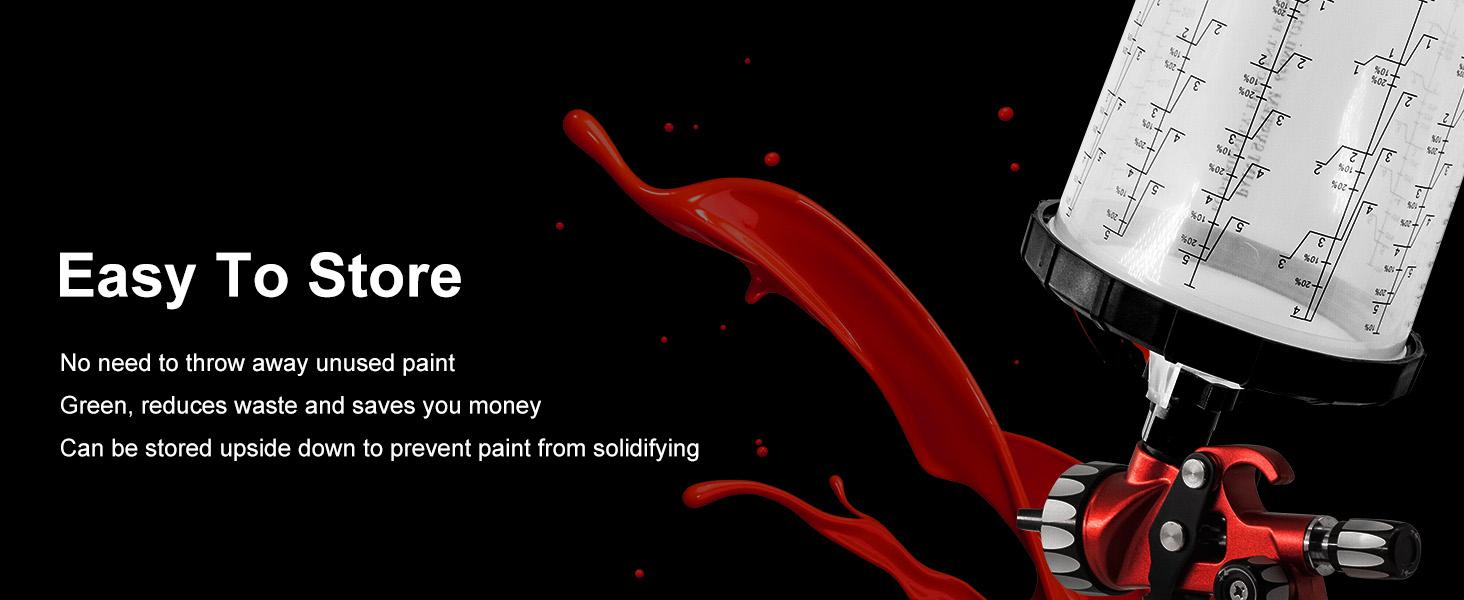 RRJ One-time Paint Cup Set, suitable for HVLP/LVLP spray guns. Available in capacities of (800/600/200 milliliters selectable). Includes: 50 cups + lids, 1 hard cup with scale and ring, adapter, paint stirrer, high-capacity mode adjustment device. Sprayer