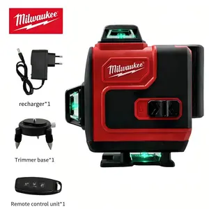 Milwaukee 360° Green Laser Level Kit with Remote & Charger | Perfect for Tiling, Framing & Home Renovation