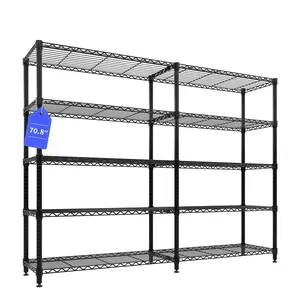 Garvee Heavy Duty Metal Shelving Units with Adjustable Shelves, High Load Capacity, Available in 4 or 5 Tier Configurations, Dimensions Approx. 70.5" H x 15.8" D, Ideal for Garage, Basement, Kitchen, Pantry, and Warehouse Storage