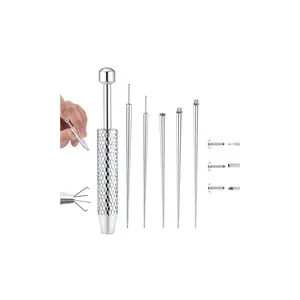 Piercing Taper Ball Grabber Tool for Changing Jewelry - 14G 16G 18G 20G Stainless Steel Flat Back Earrings Applicator Tool Threadless Insertion Pin Thread Body Piercing Kit for Ear Nose Lip