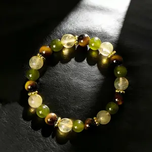 Natural Crystal Energy Bracelet, Tiger Eye Stone Beaded Bracelet, Fortune and Luck Crystal Bracelet, Birthday Gift, Souvenir, Gift for Someone