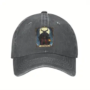 S&T Merry Krampus Tarot Christmas Baseball Cap - Men's Black Casual Hat, Adjustable Design, Breathable Holes, Christmas Hat