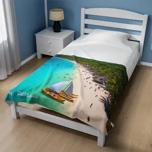 Velveteen Plush Blanket with Boracay Philippines beautiful view themed style.