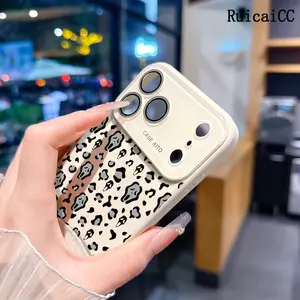 Ghost Face Cheetah Print TPU Phone Case for iPhone 12-17 Series (17 Pro Max, 16, 15 Plus, 14, 13) - Full Camera Lens Protection, Shockproof, Drop-Resistant, Durable, Smartphone Cellphone Handheld Devices Accessories for Adults