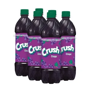 Crush Caffeine Free Grape Soda Pop 16.9 fl oz 6 Pack Bottles Refreshing Fruity Drink for Parties Everyday Enjoyment Caffeine-Free Fruity Beverage