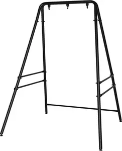 Outdoor Hammock Chair Stand, Heavy Duty A-Frame Metal Swing Stand with Powder-Coated Finish and 3 Haning Holes for Yard, Porch, Paito, Inside Room