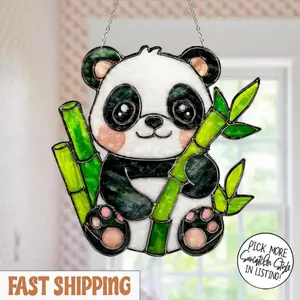 Panda Acrylic Suncatcher, Kids Birthday Gift, Room Decor