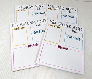 Personalized Teacher's Notes Notepads - Custom Appreciation Teacher Gifts & School Supplies - 52 Tear Away Sheets Yearly - Great for Classroom or Home Use - Weekly Planner Note Pad