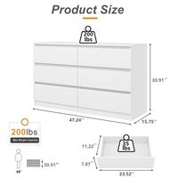 White-6 Drawers(15.8"D x 47.2"W x 28"H)