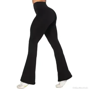 Womens Flare Leggings No Front Seam Flare Yoga Pants with Tummy Control Crossover High Waist - 28" / 30" / 32" / 34"C31EasyWearStudio