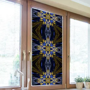 Creative Vintage Art Pattern Static Cling Window Sticker, Large Size Non-Transparent Decorative Film for Windows & Display Cases