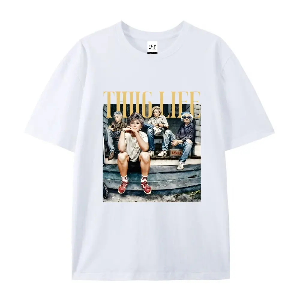 Golden Girls Thug Life Street Unisex Tee Women's Graphic Tees Crewneck Short Sleeve Tops Casual Streetwear Unisex Cotton T Shirts