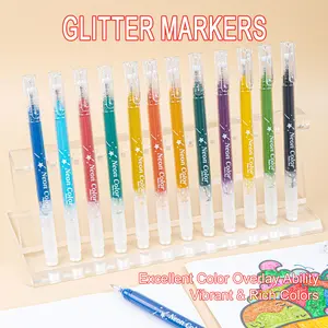 Wizbee 24/36pc Glitter gel pen,Excellent Gift Metallic Vibrant Sparkle gel pens for coloring,glitter pens for adults,colored gel pens for Adult Coloring Books and Drawing Sketch Art Marker Waterproof Paint Marker