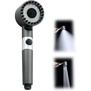 Filtered Shower Head with Handheld, High Pressure Shower Head, Detachable Shower Head With Silicone Scalp Massager Shampoo Brush For Skin & Hair Care Filter Shower Head With 3 Spray Patterns (A)