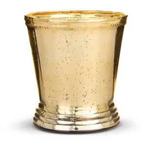 RAZ Imports 5.75" Gold Mercury Glass Amaryllis Christmas Flower Pot