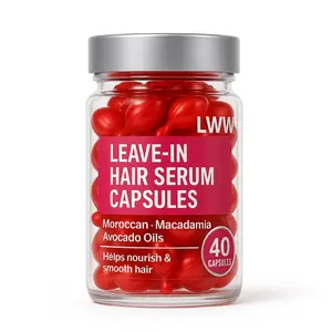 LWW Leave-In Argan Oil Treatment Capsules, Vitamins A/C/E + Pro-B5, 40 pcs – Frizz Control & Shine