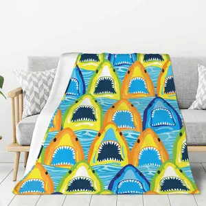 Multicolored Sharks Throw Blankets All Season Ultra Soft Warm Fleece Blanket for Home     Couch Chair Outdoor Travel Campinchg 40x30 Inch