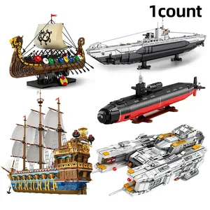 Viking Warship Building Blocks Toy, 1 Box Creative Building Blocks, Puzzle Toys, Building Block Decorations, Gift for Friends & Lovers