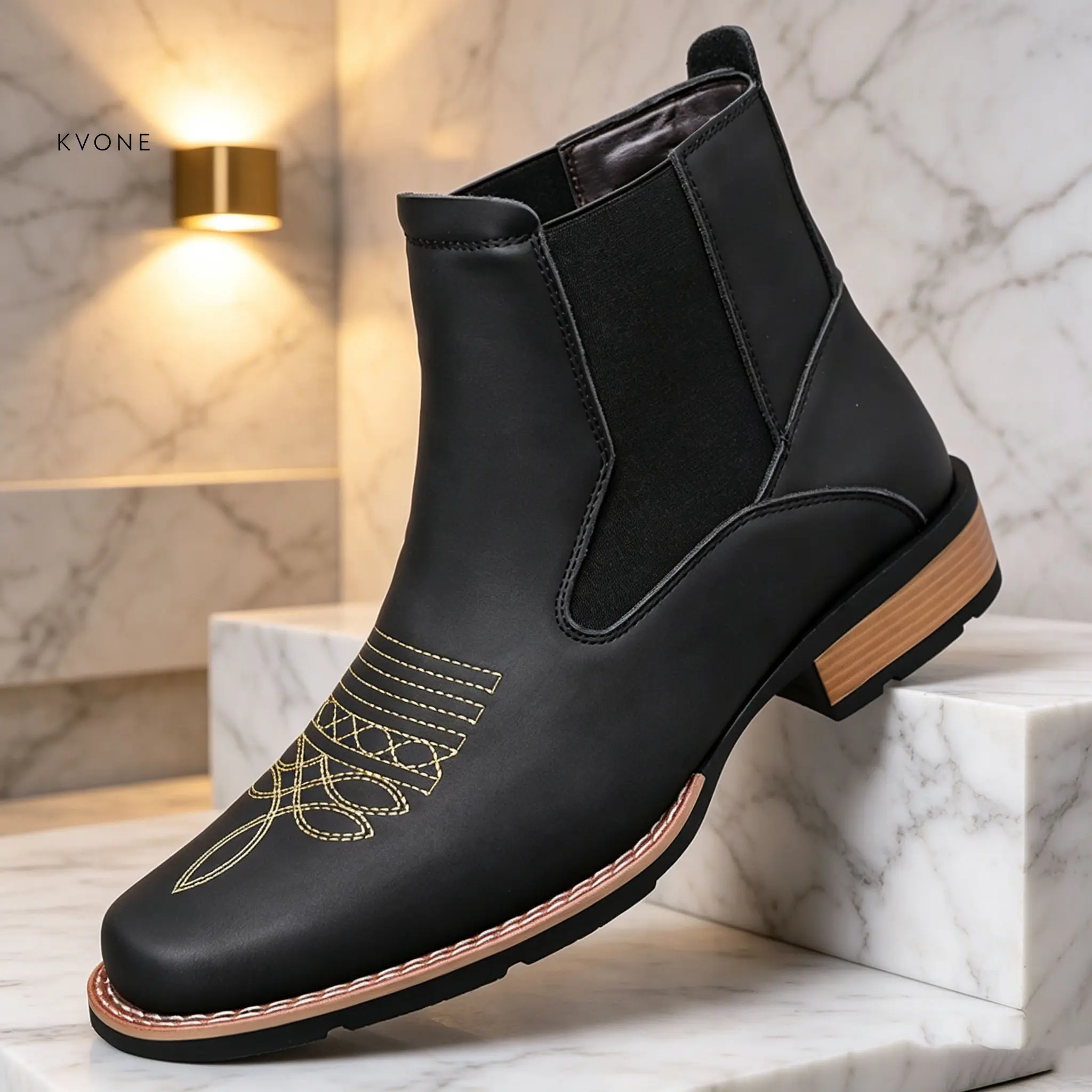 Men’s Western cowboy boots; square-toe Chelsea ankle boots; multifunctional men’s Chelsea boots; classic style; embroidered men’s Chelsea boots; British vintage leather boots; work boots; country work boots; business casual outdoor styles
