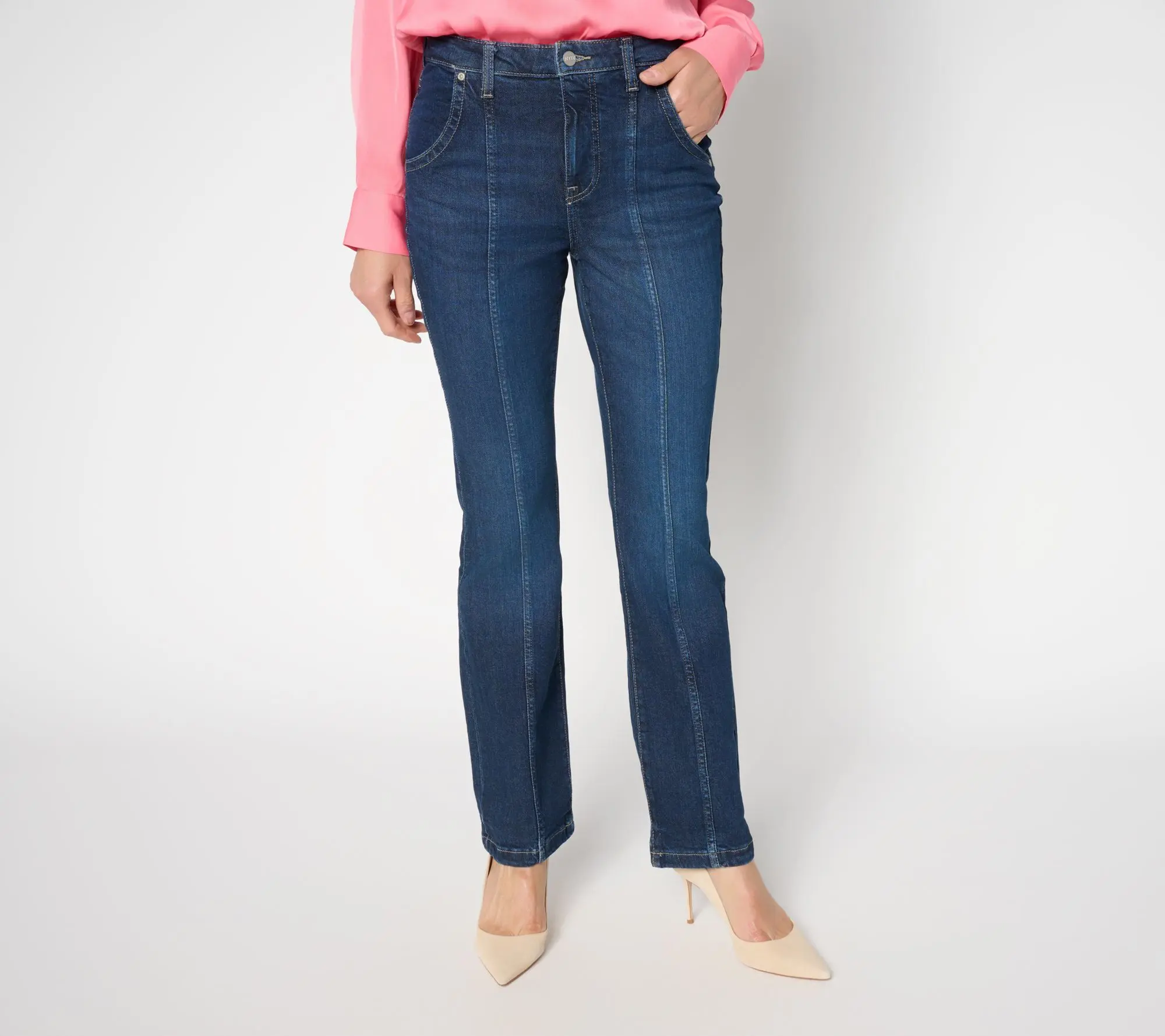 NYDJ Billie Petite Bootcut Jeans with Front Seam Detail