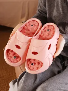 Women's Solid Color Acupressure Board Slides, Casual Comfortable Non-slip Massage Slippers for Indoor Outdoor Wear, Home Slippers for Women, Flipflop