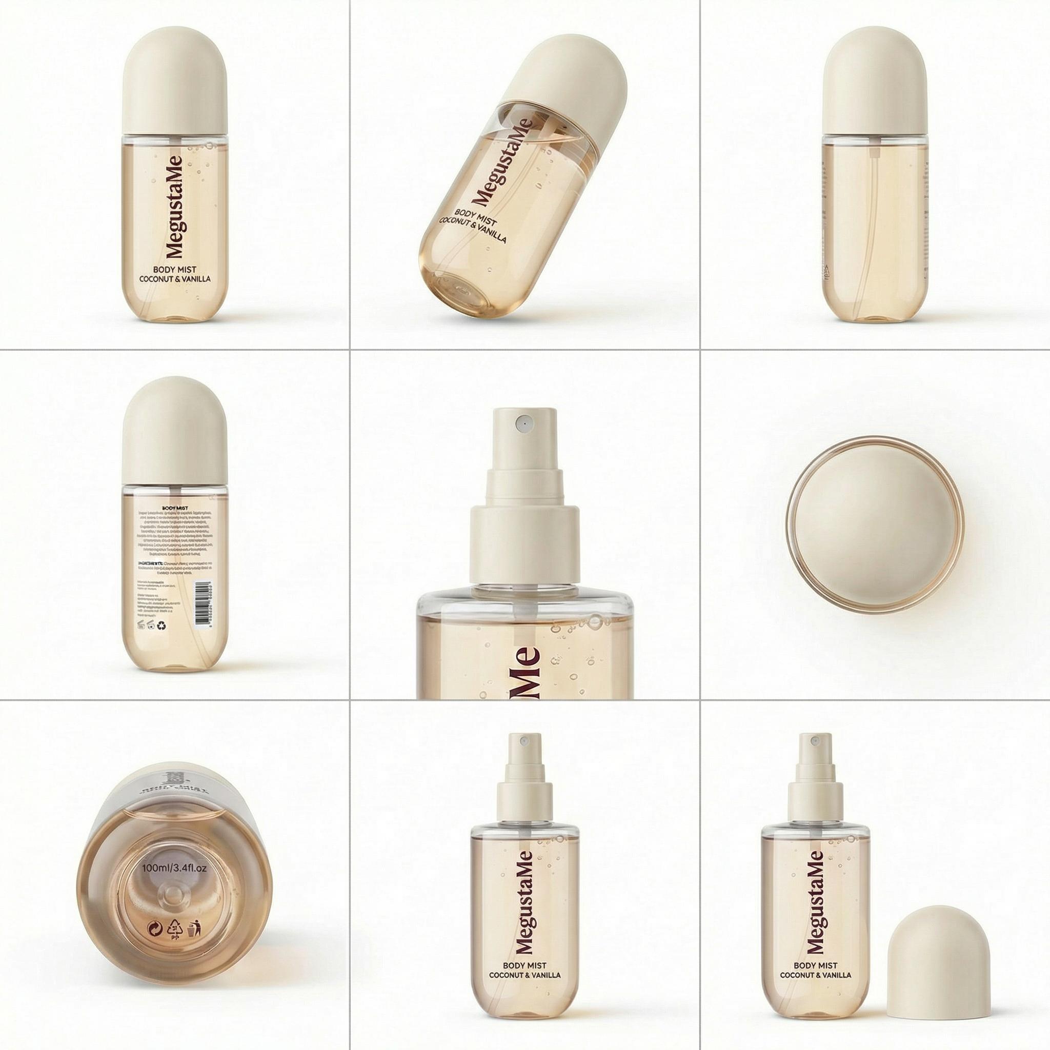 Coconut Vanilla Body Spray | Paraben-Free & Phthalate-Free | Long-Lasting Fresh Fragrance | coconut body spray | vanilla coconut perfumes for women, 3.38 fl oz (100ml)