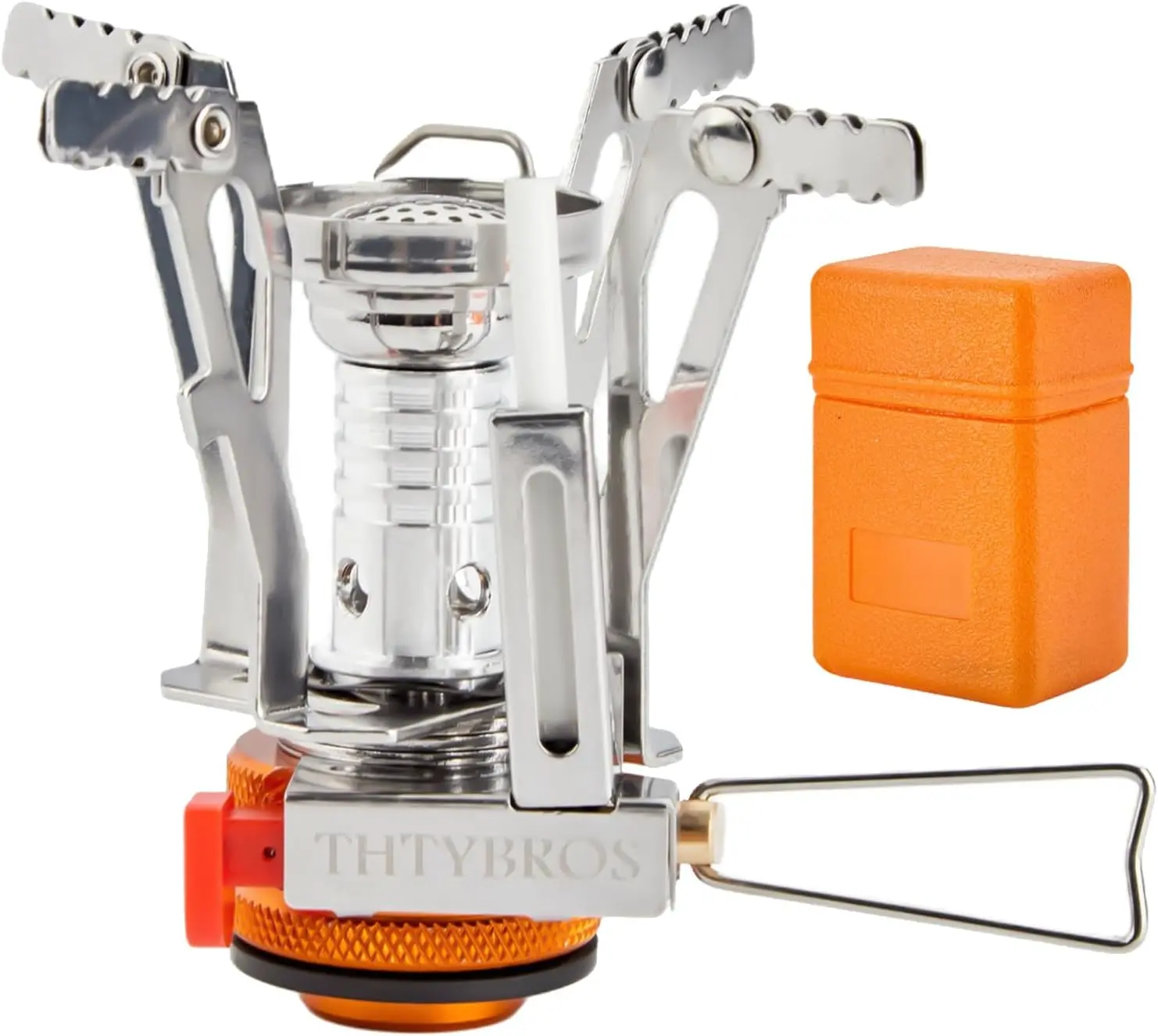 Portable Camping Stove with Piezo Ignition | 3000W Windproof Backpacking Stove | Compact Gas Burner for Butane/Propane Mix | Stable Support for 1-3 Person Outdoor Cooking