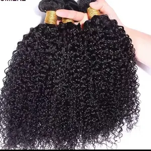 18” Afro Kinky Curly Human Hair Bundle 3-Pks  Natural Soft Bounce in Sew-In Extensions 100% Unprocessed for Styling
