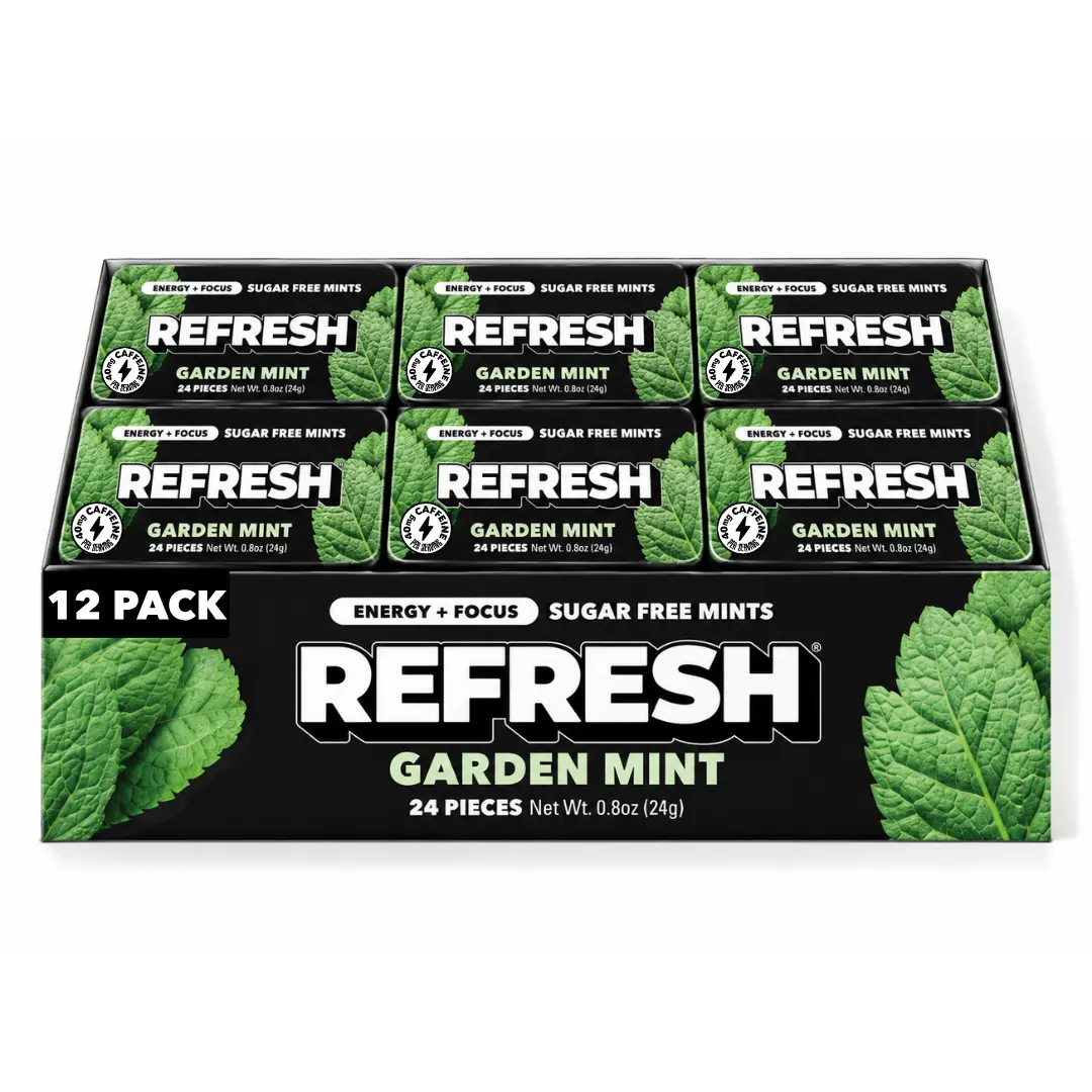 Refresh Caffeine Mints, Sugar-Free Xylitol, 12 Pack