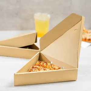 [100 ct] Corrugated Pizza Slice Box, Kraft