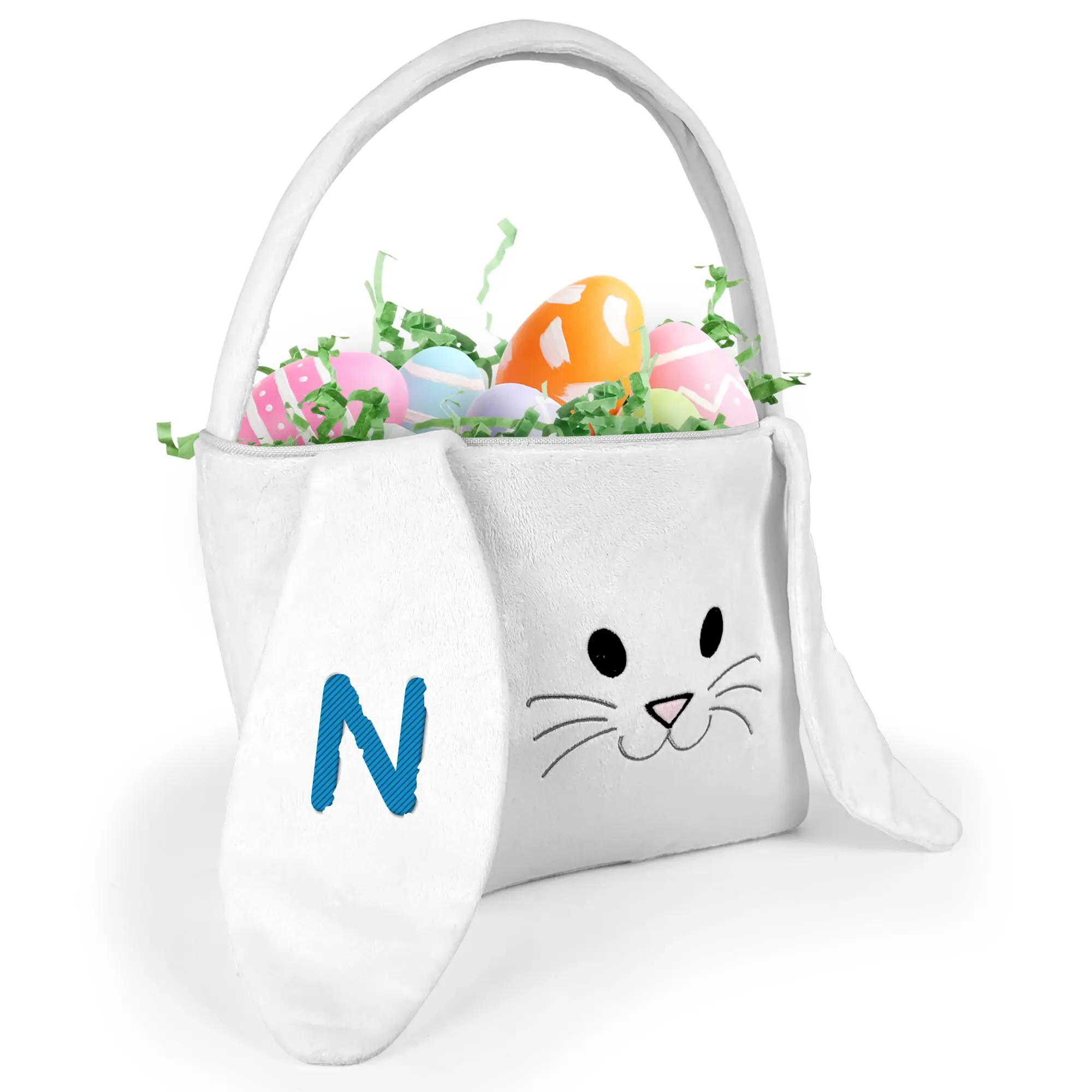 Personalized Easter Bunny Basket With Initial