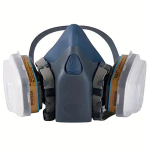 Reusable Half Face Mask with 2 Filter, Dustproof Mask, Safety Mask, Respirator Mask for Paint, Woodworking, Construction, Polishing, Chemical, DIY