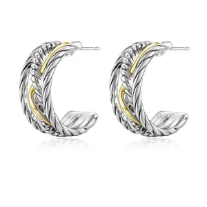 Mytys Twisted Braided Earcuff Earrings Intricate Interwoven Design with Elegant Texture Jewelry Gifts for Versatile Women